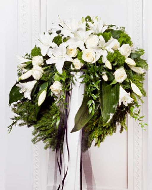Funeral Wreath with Ribbon