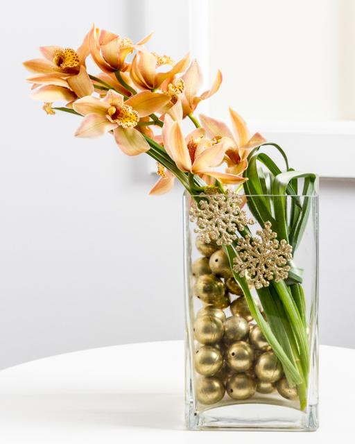 Stylish Christmas Decoration with Orchid