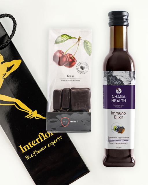 Immuno eliksyras Chaga ir juodieji serbentai bei vyšnių marmeladas