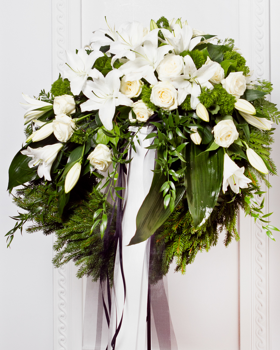 Funeral Wreath with Ribbon