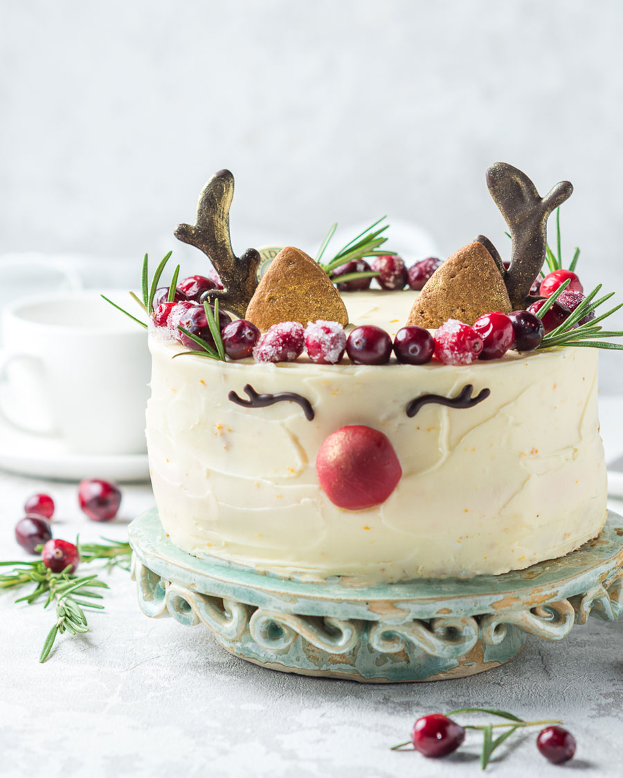 Rudolfas – kalėdinis pyragas su spanguolėmis