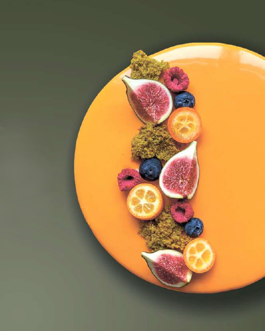 Passion fruit and milk chocolate cake