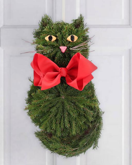Kalėdinis Katino vainikas – durims arba langui
